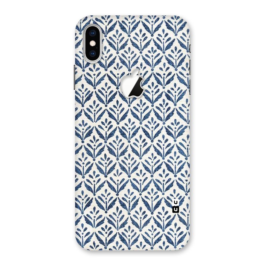 Blue Leaf Back Case for iPhone XS Max Apple Cut