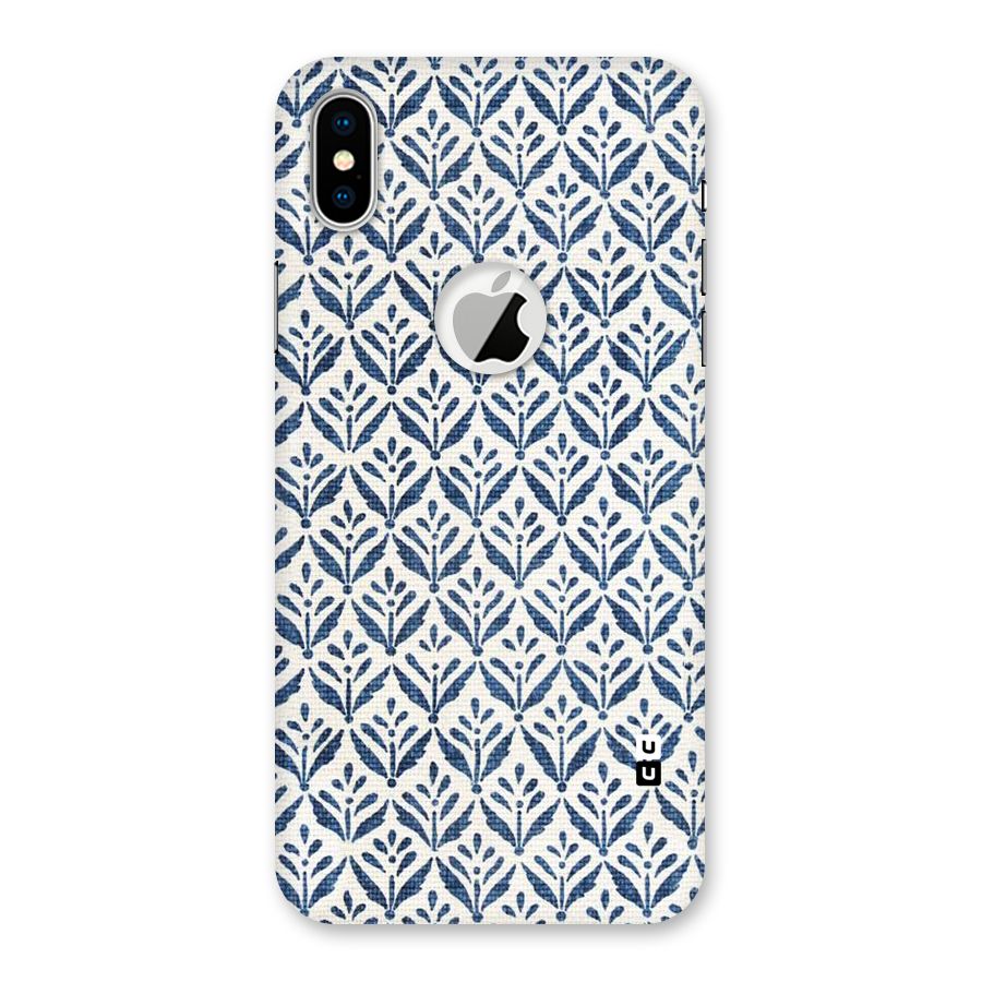 Blue Leaf Back Case for iPhone X Logo Cut
