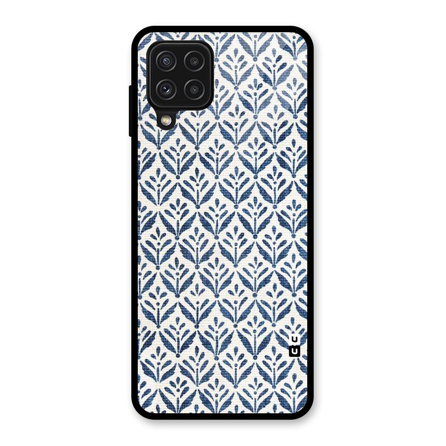 Blue Leaf Glass Back Case for Galaxy A22 4G