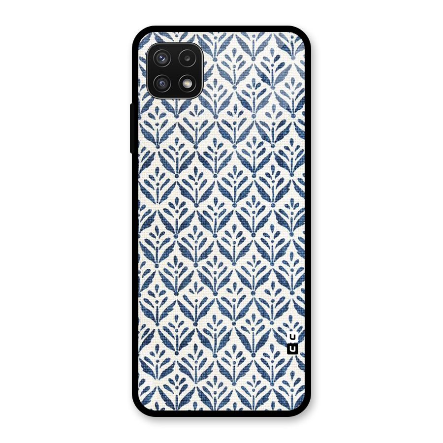 Blue Leaf Glass Back Case for Galaxy A22 5G