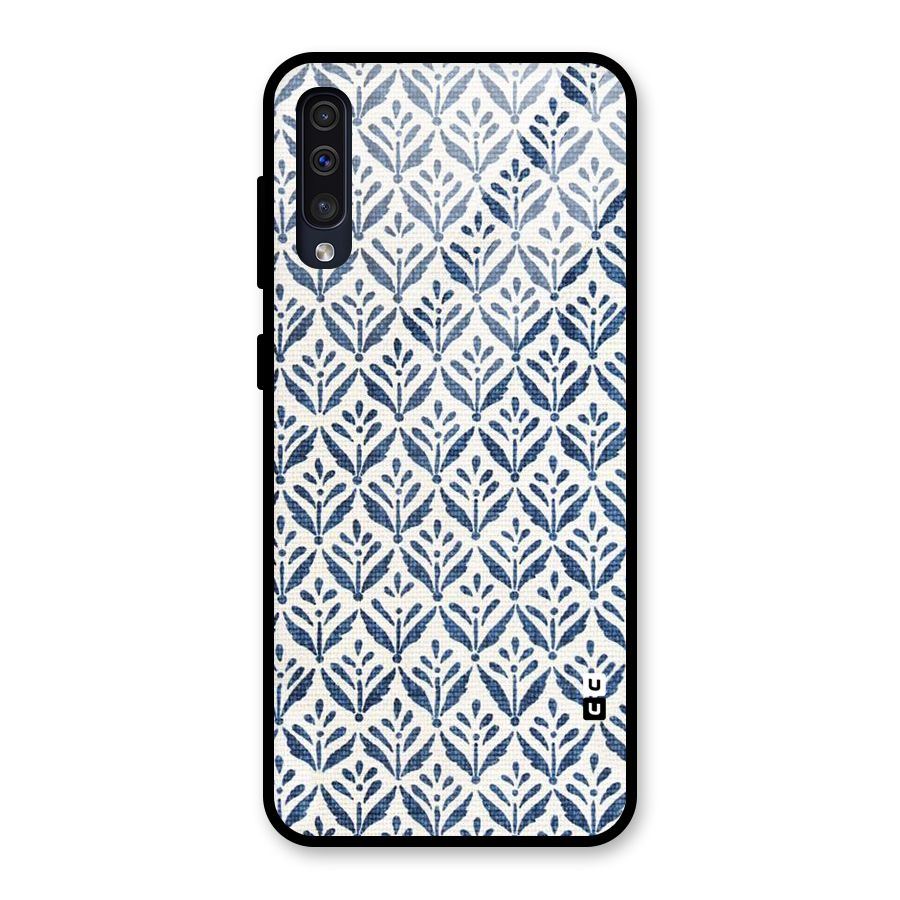 Blue Leaf Glass Back Case for Galaxy A50