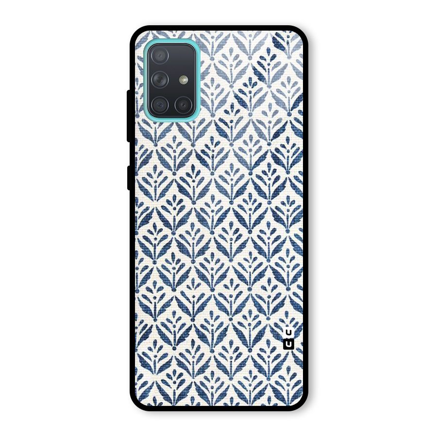 Blue Leaf Glass Back Case for Galaxy A71