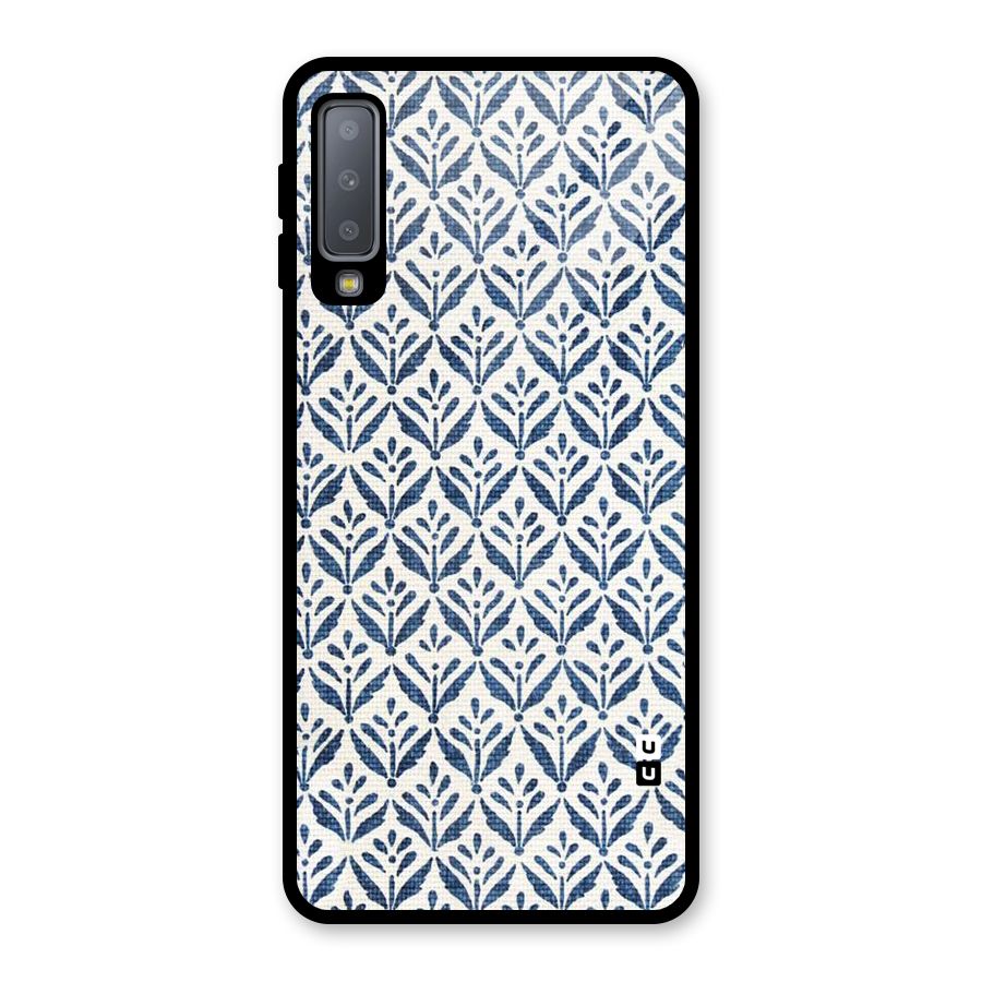 Blue Leaf Glass Back Case for Galaxy A7 (2018)