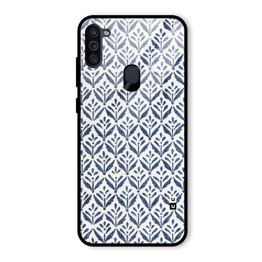 Blue Leaf Glass Back Case for Galaxy M11