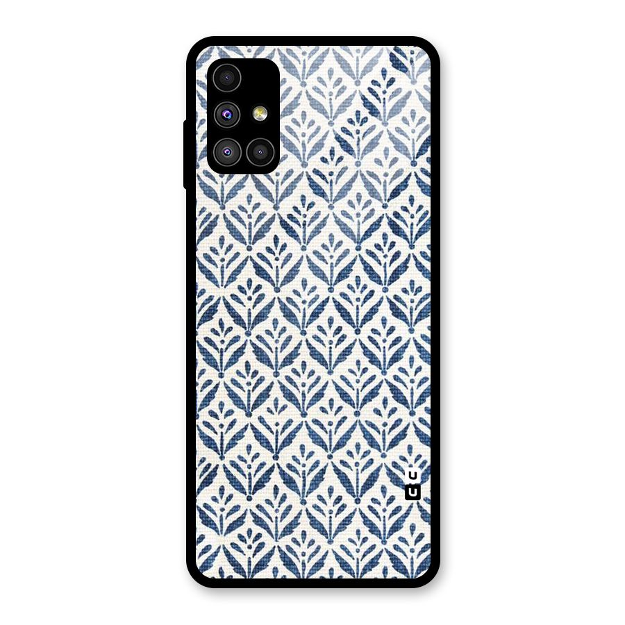 Blue Leaf Glass Back Case for Galaxy M51
