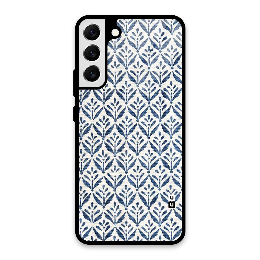 Blue Leaf Glass Back Case for Galaxy S22 Plus 5G
