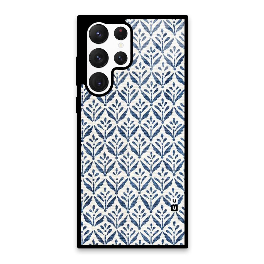 Blue Leaf Glass Back Case for Galaxy S22 Ultra 5G