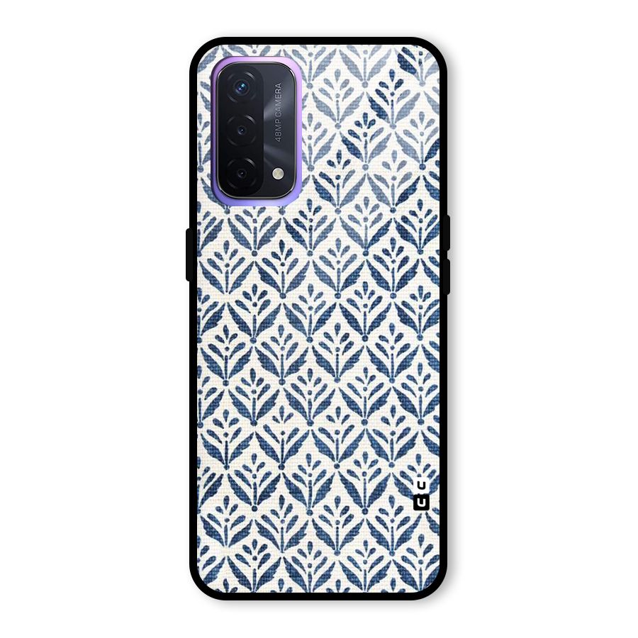 Blue Leaf Glass Back Case for Oppo A74 5G