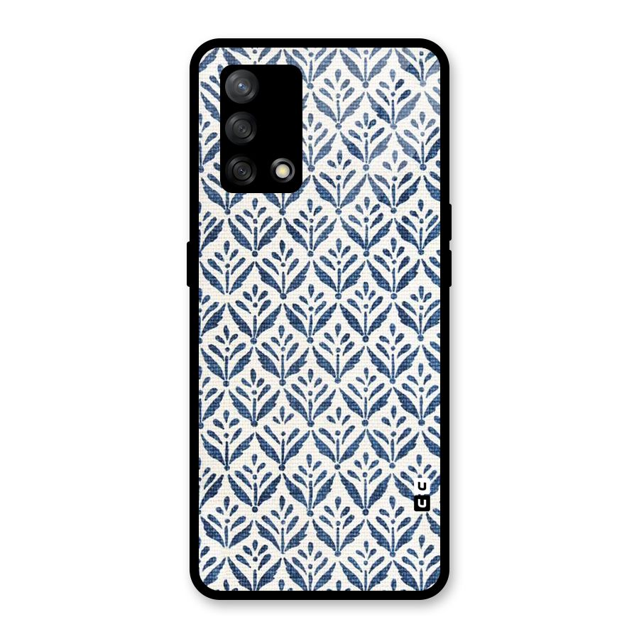 Blue Leaf Glass Back Case for Oppo F19