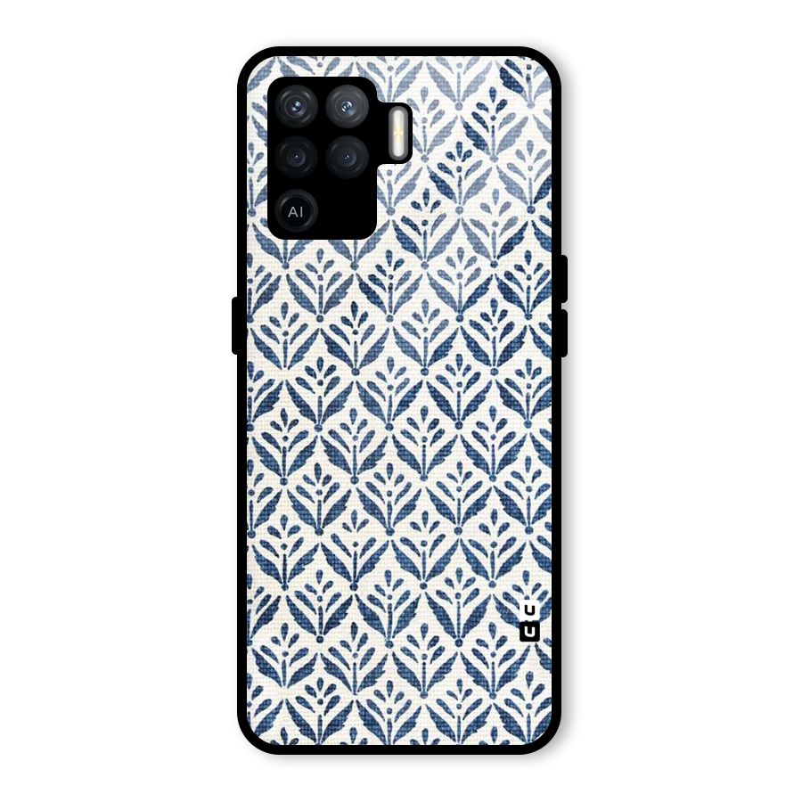 Blue Leaf Glass Back Case for Oppo F19 Pro