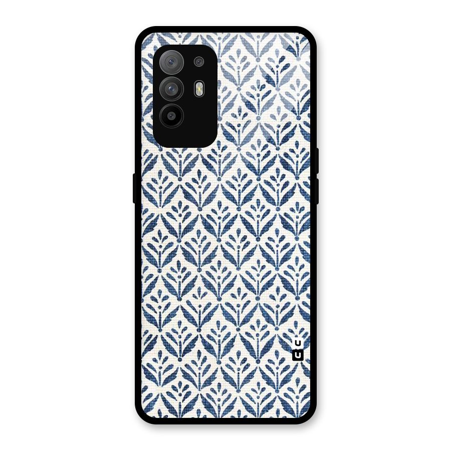 Blue Leaf Glass Back Case for Oppo F19 Pro Plus 5G