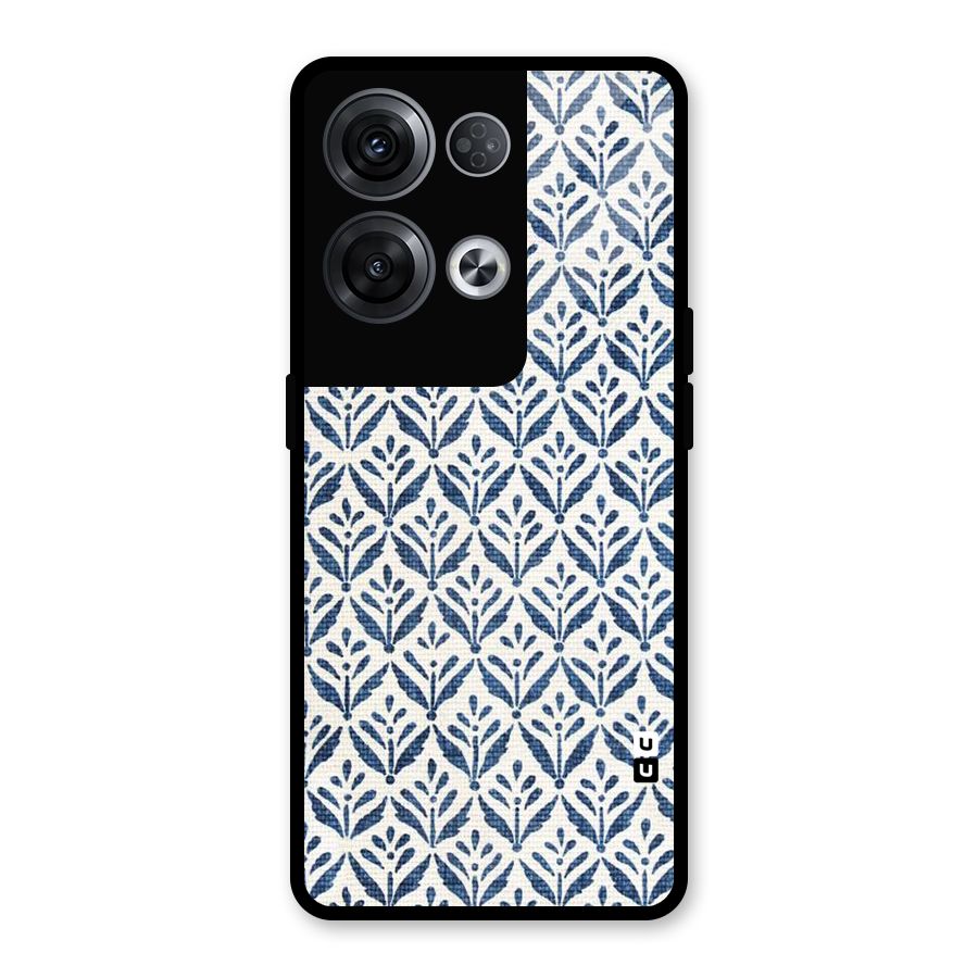 Blue Leaf Glass Back Case for Oppo Reno8 Pro 5G
