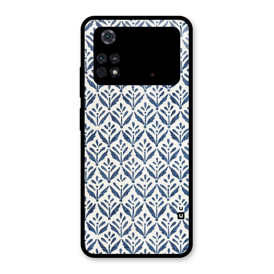 Blue Leaf Glass Back Case for Poco M4 Pro 4G