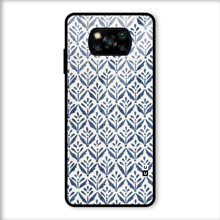 Blue Leaf Glass Back Case for Poco X3