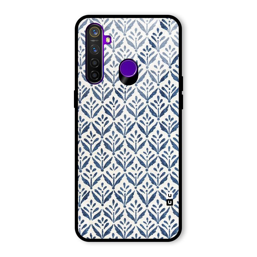 Blue Leaf Glass Back Case for Realme 5 Pro