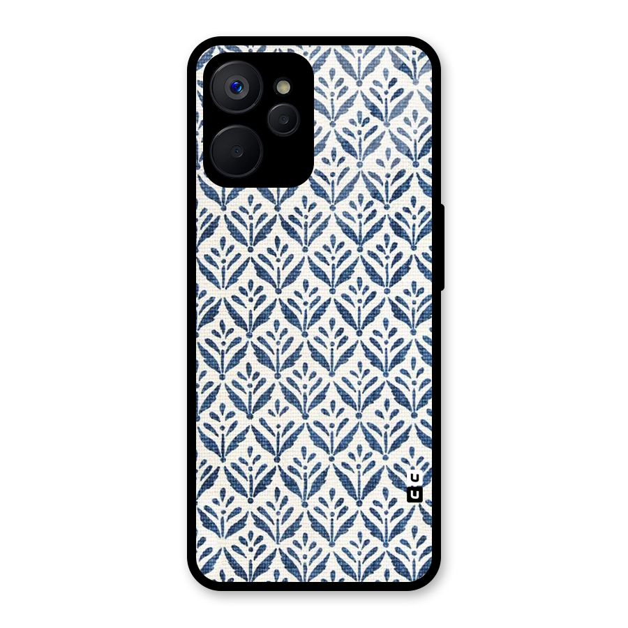 Blue Leaf Glass Back Case for Realme 9i 5G