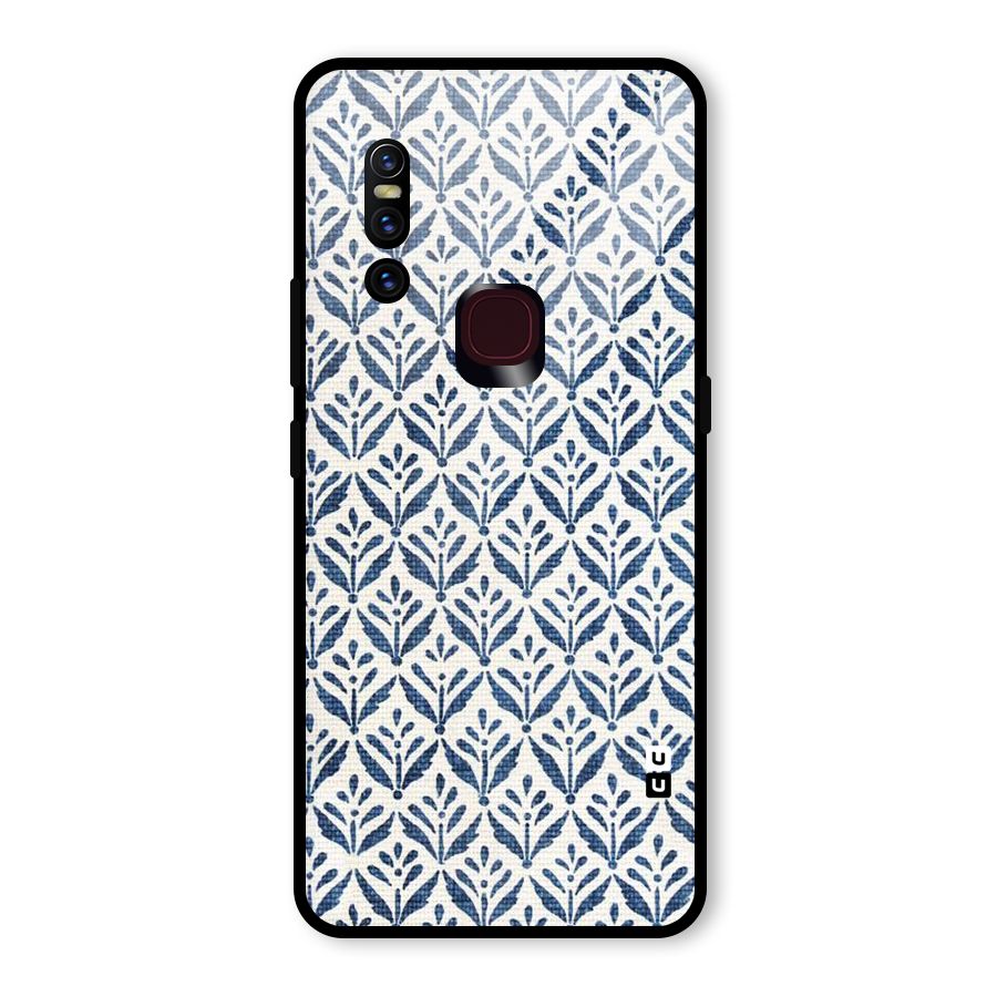 Blue Leaf Glass Back Case for Vivo V15