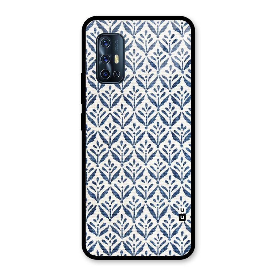 Blue Leaf Glass Back Case for Vivo V17