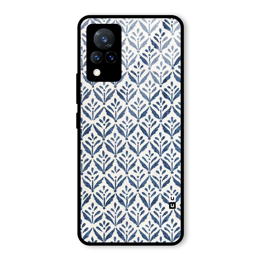 Blue Leaf Glass Back Case for Vivo V21 5G