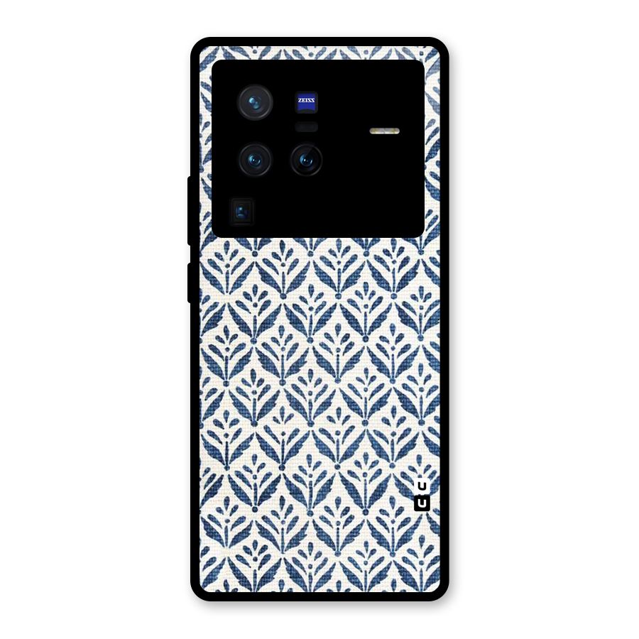 Blue Leaf Glass Back Case for Vivo X80 Pro
