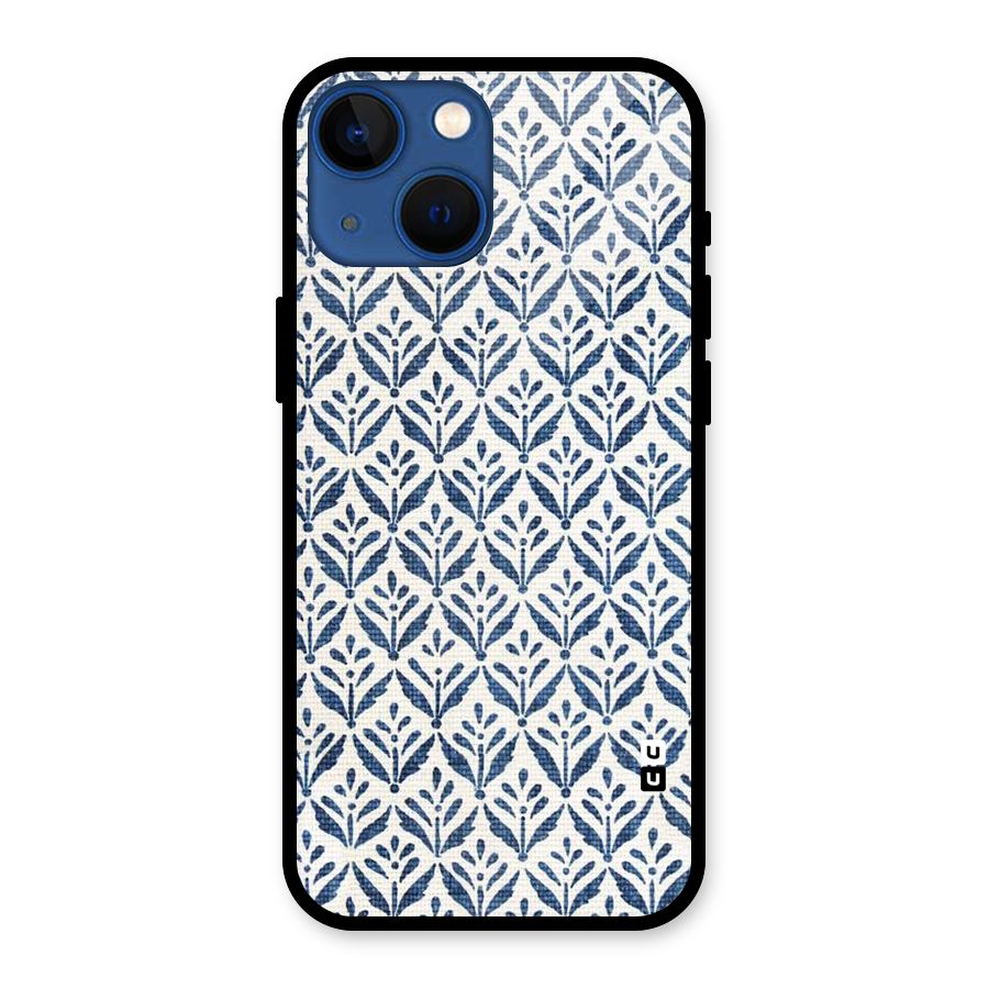 Blue Leaf Glass Back Case for iPhone 13 Mini