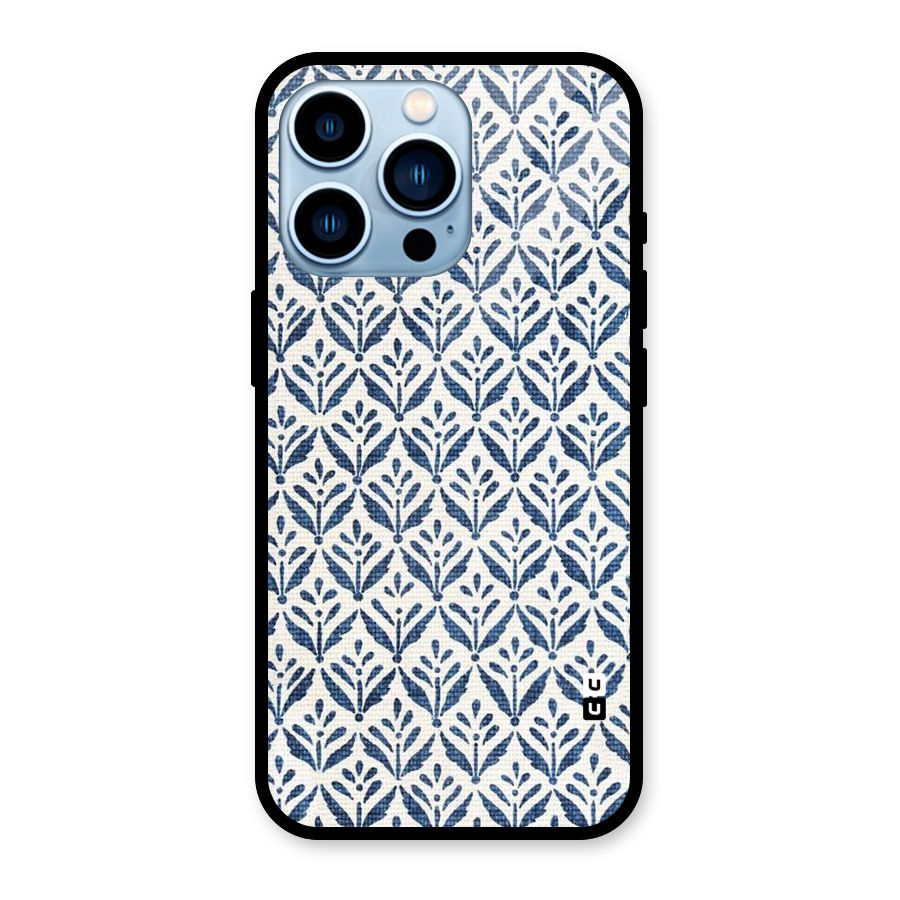 Blue Leaf Glass Back Case for iPhone 13 Pro