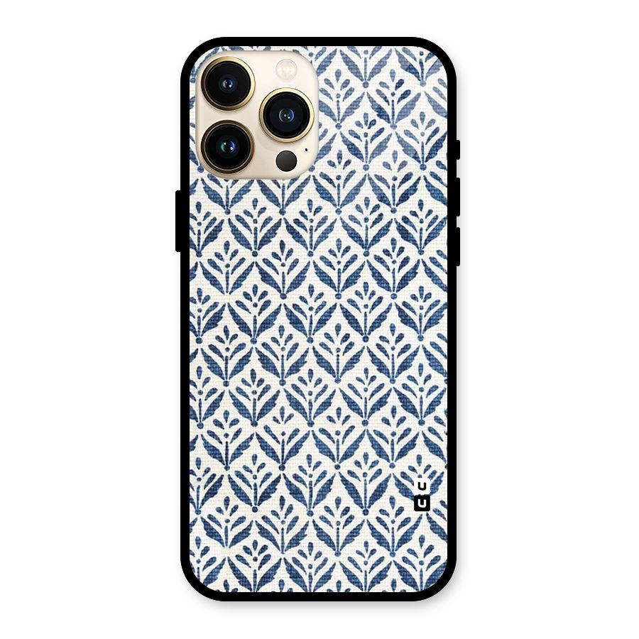 Blue Leaf Glass Back Case for iPhone 13 Pro Max