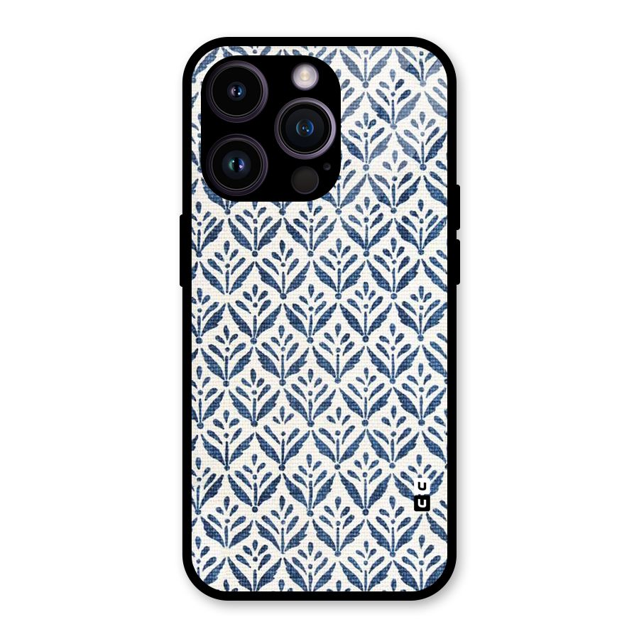 Blue Leaf Glass Back Case for iPhone 14 Pro