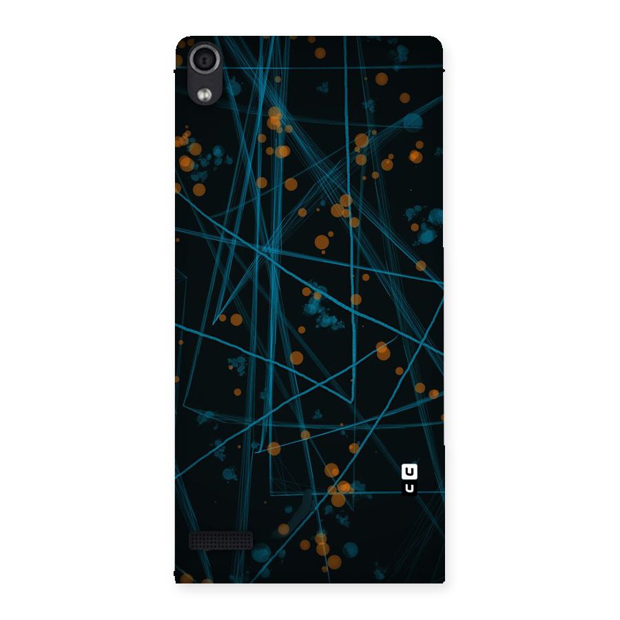 Blue Lines Gold Dots Back Case for Ascend P6