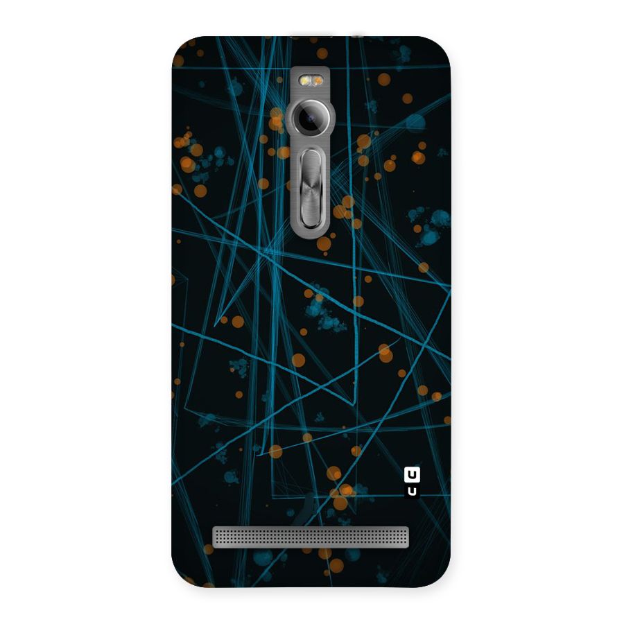 Blue Lines Gold Dots Back Case for Asus Zenfone 2
