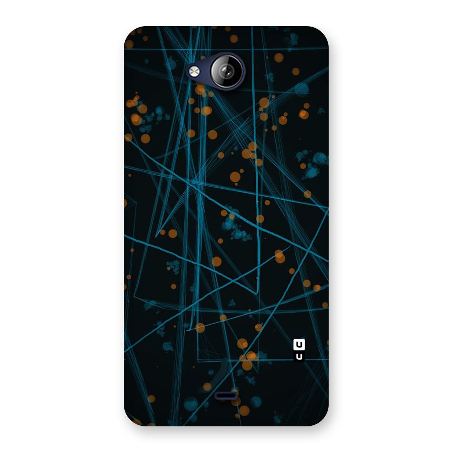 Blue Lines Gold Dots Back Case for Canvas Play Q355