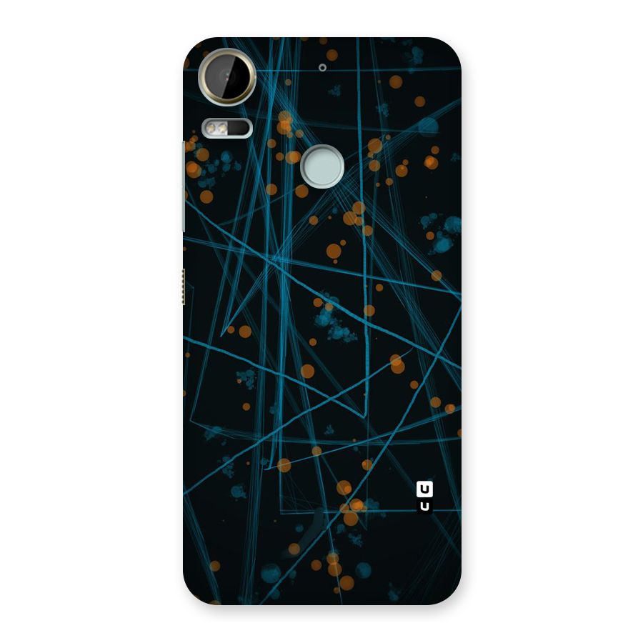 Blue Lines Gold Dots Back Case for Desire 10 Pro