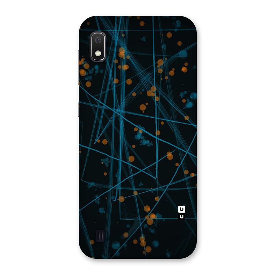 Blue Lines Gold Dots Back Case for Galaxy A10