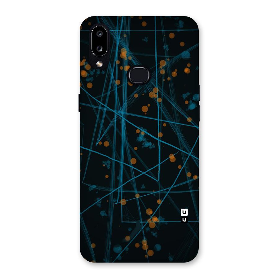 Blue Lines Gold Dots Back Case for Galaxy A10s
