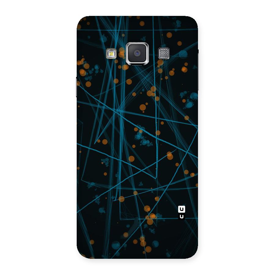 Blue Lines Gold Dots Back Case for Galaxy A3