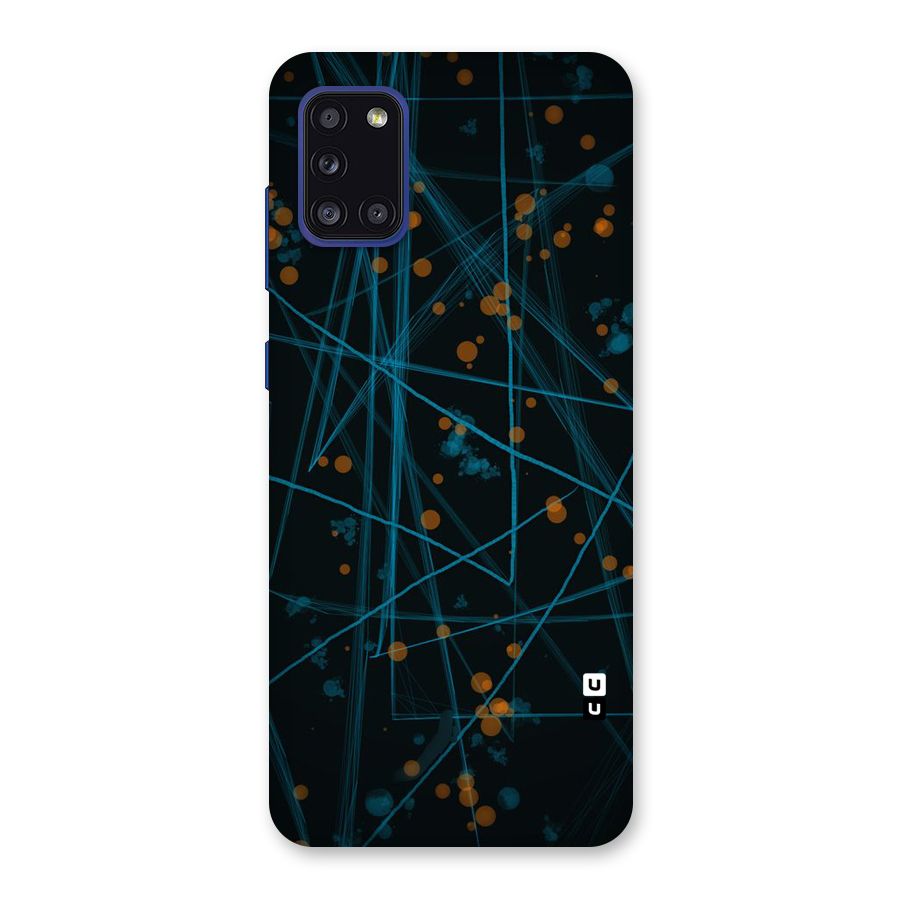 Blue Lines Gold Dots Back Case for Galaxy A31