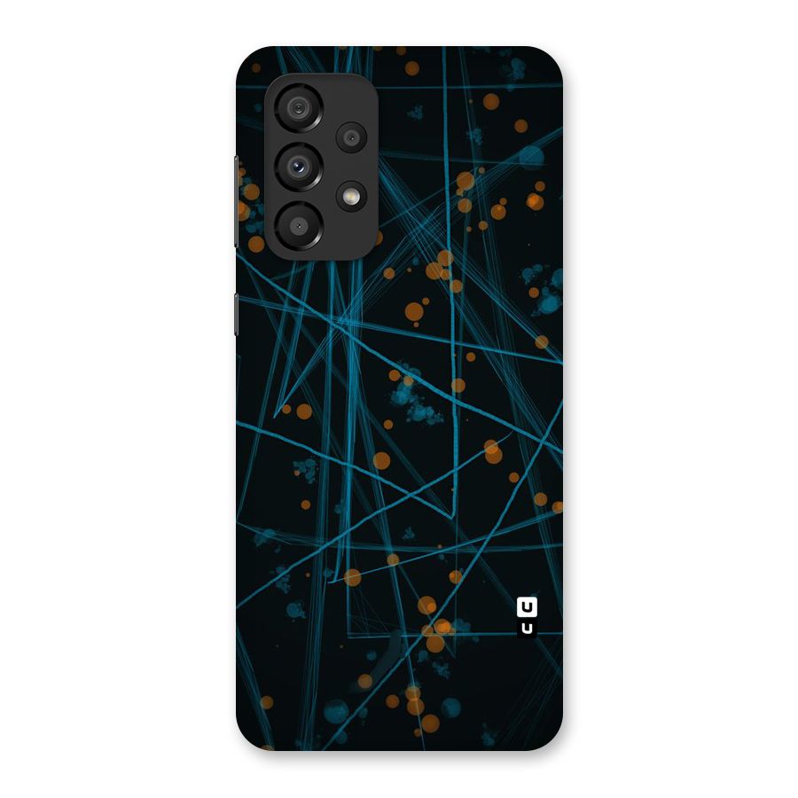 Blue Lines Gold Dots Back Case for Galaxy A33 5G