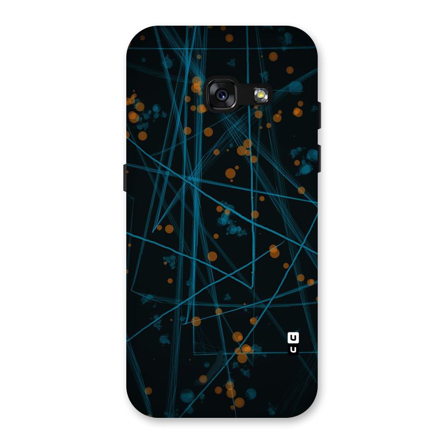 Blue Lines Gold Dots Back Case for Galaxy A3 (2017)