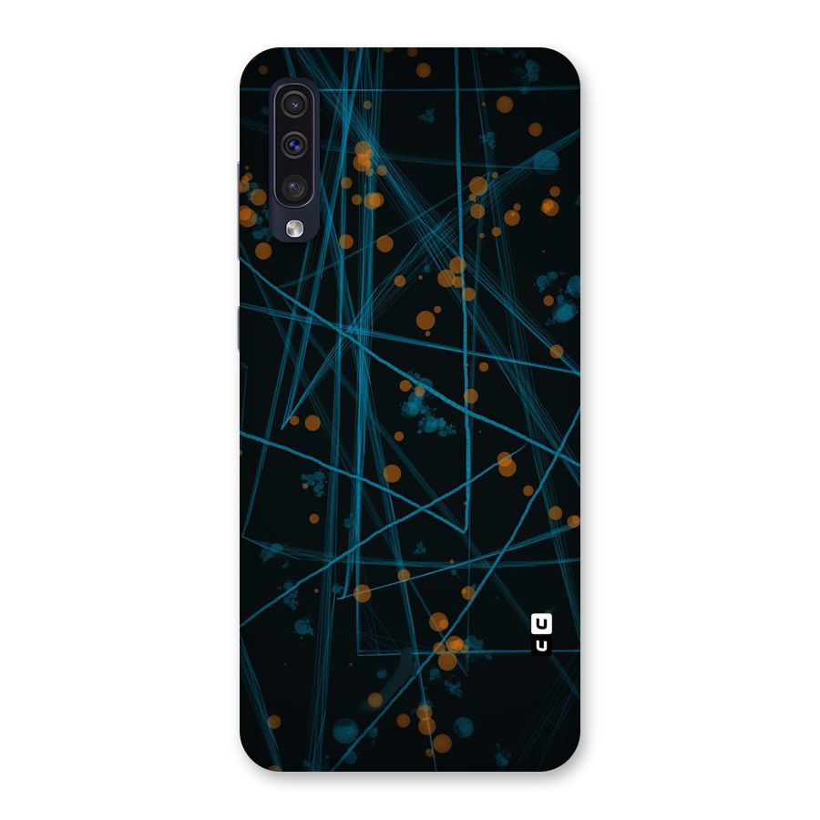 Blue Lines Gold Dots Back Case for Galaxy A50