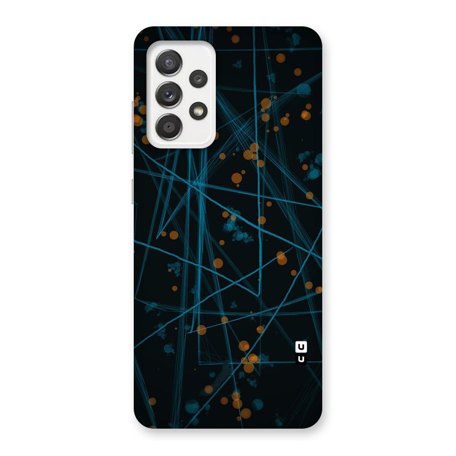 Blue Lines Gold Dots Back Case for Galaxy A52