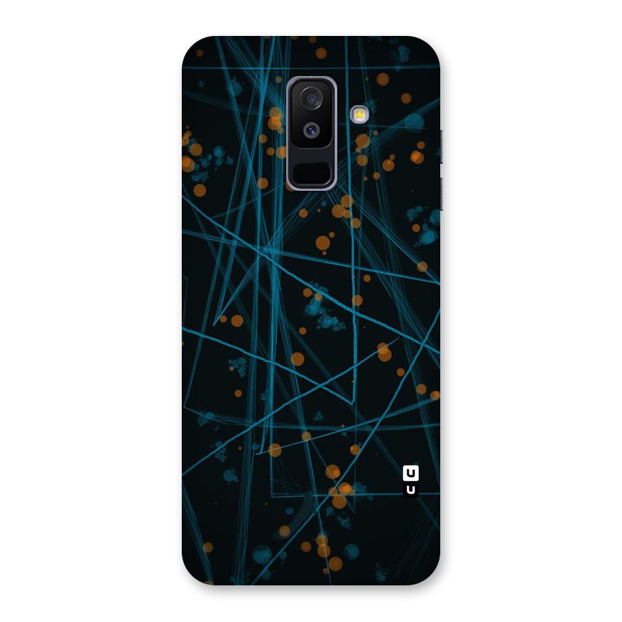 Blue Lines Gold Dots Back Case for Galaxy A6 Plus