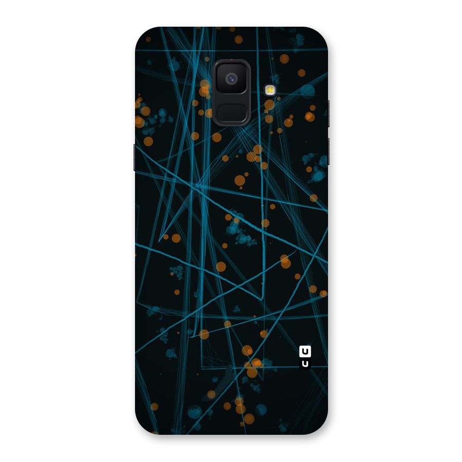 Blue Lines Gold Dots Back Case for Galaxy A6 (2018)