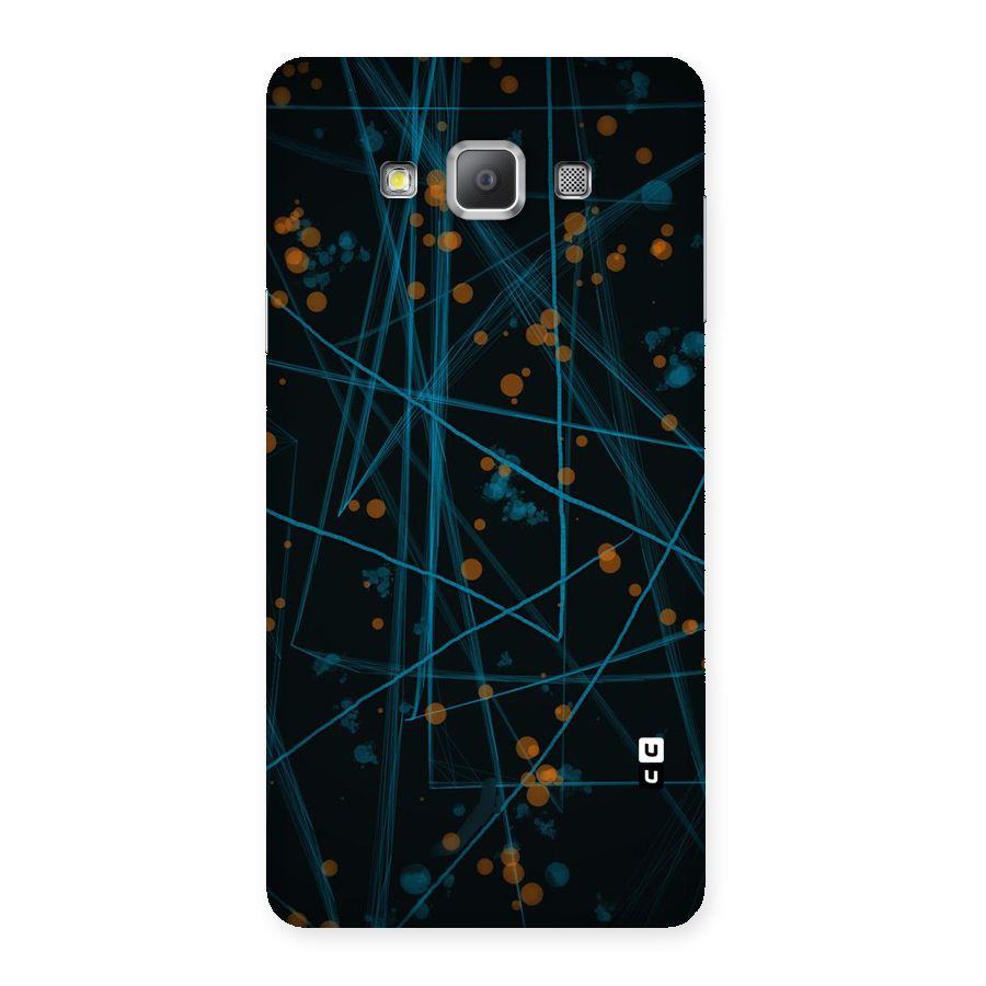 Blue Lines Gold Dots Back Case for Galaxy A7