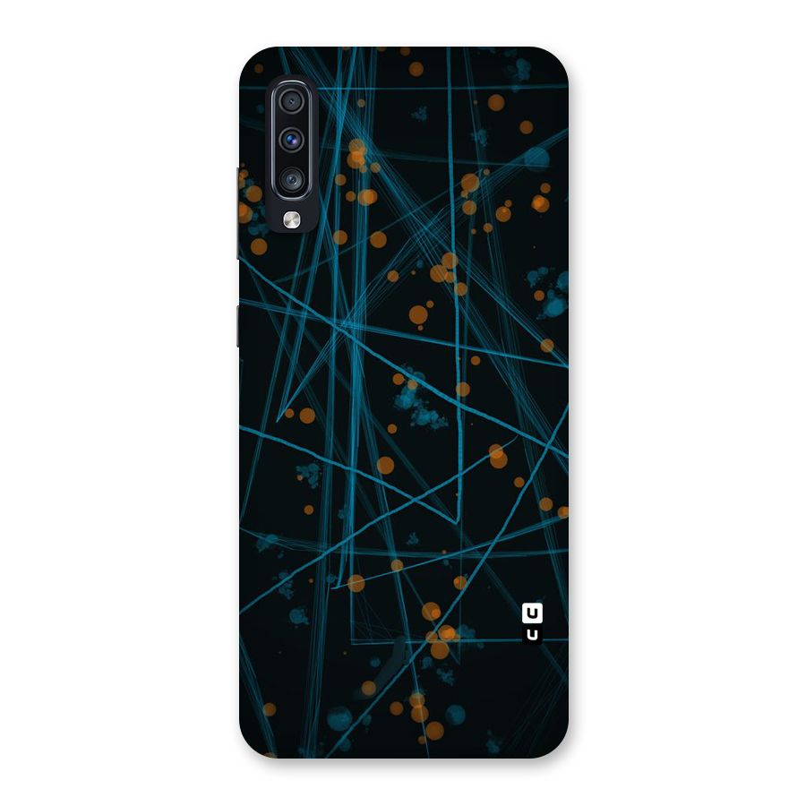 Blue Lines Gold Dots Back Case for Galaxy A70
