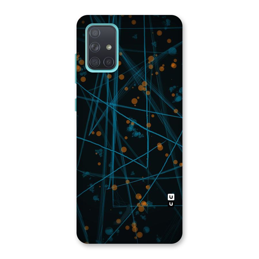 Blue Lines Gold Dots Back Case for Galaxy A71