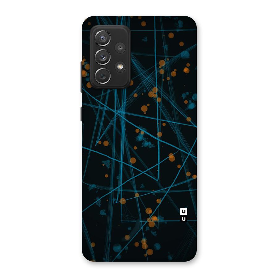 Blue Lines Gold Dots Back Case for Galaxy A72