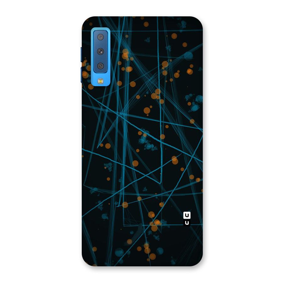 Blue Lines Gold Dots Back Case for Galaxy A7 (2018)