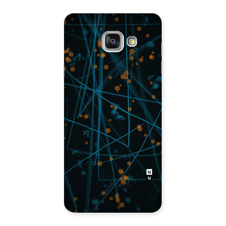 Blue Lines Gold Dots Back Case for Galaxy A7 2016