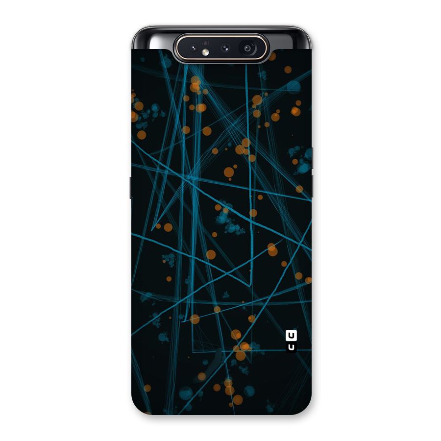 Blue Lines Gold Dots Back Case for Galaxy A80