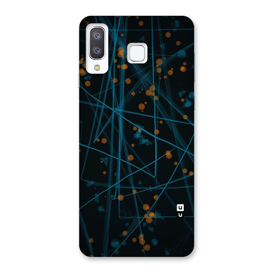 Blue Lines Gold Dots Back Case for Galaxy A8 Star